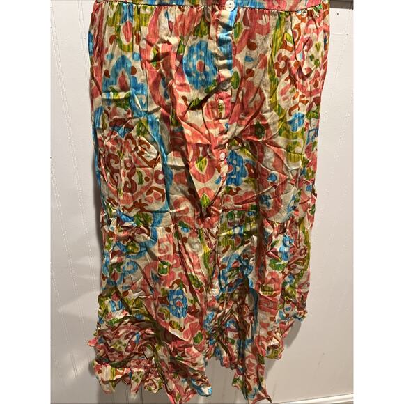 House of Harlow Printed Buttondown Tie Sleeveless Bohemian Maxi Dress New M - Picture 5 of 9